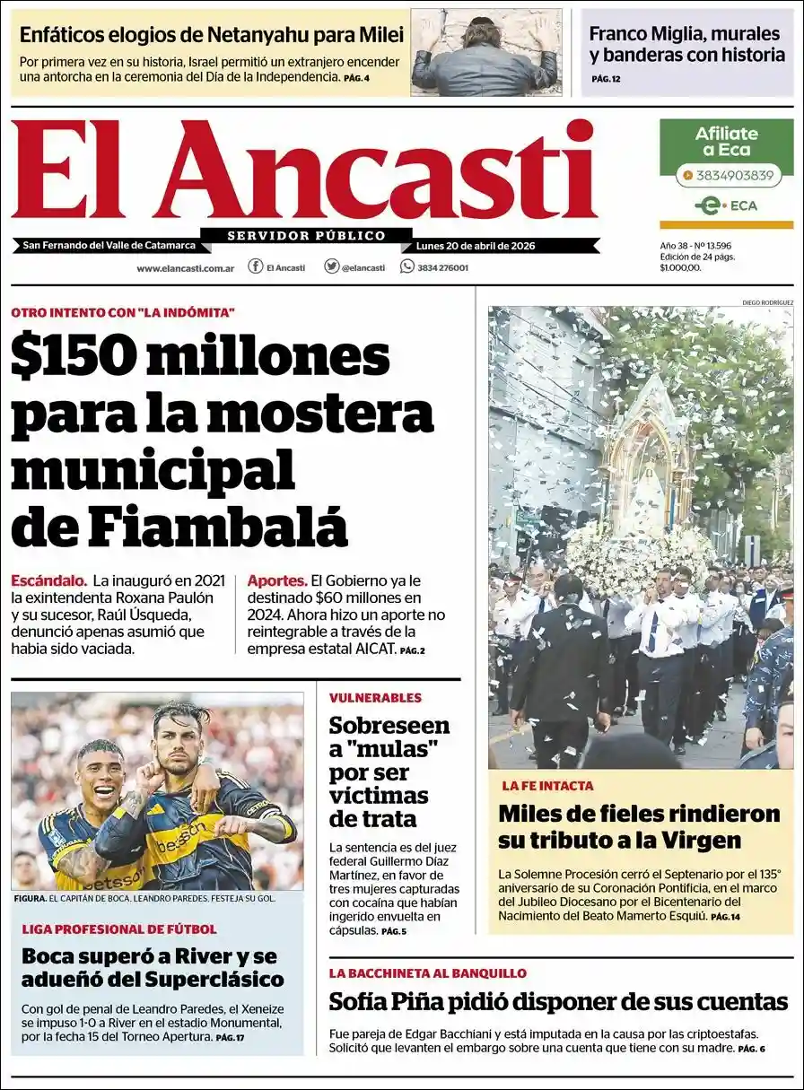 Tapa del diario Ancasti